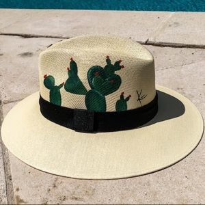 Cactus Summer Fedora (Hand Painted)